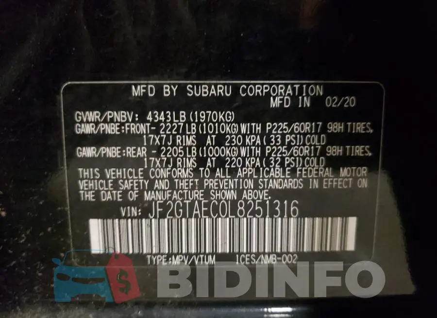 JF2GTAEC0L8251316 Photo# 10