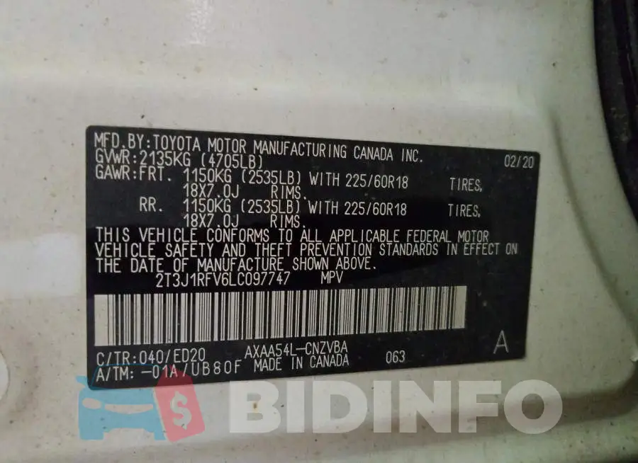 2T3J1RFV6LC097747 Photo# 10