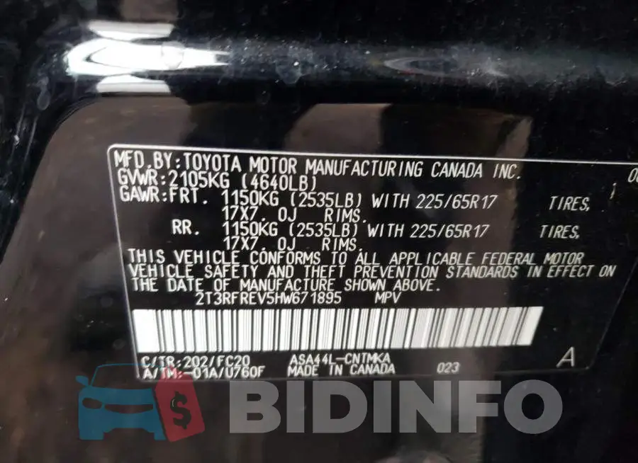 2T3RFREV5HW671895 Photo# 10