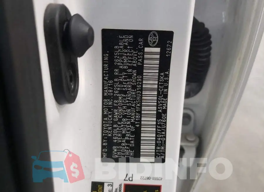 4T1BF1FK5HU316290 Photo# 10