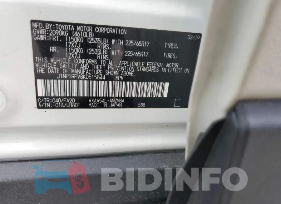 JTMP1RFV8KD515844 Photo# 10