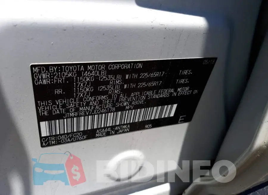 JTMRFREV7JD246178 Photo# 10