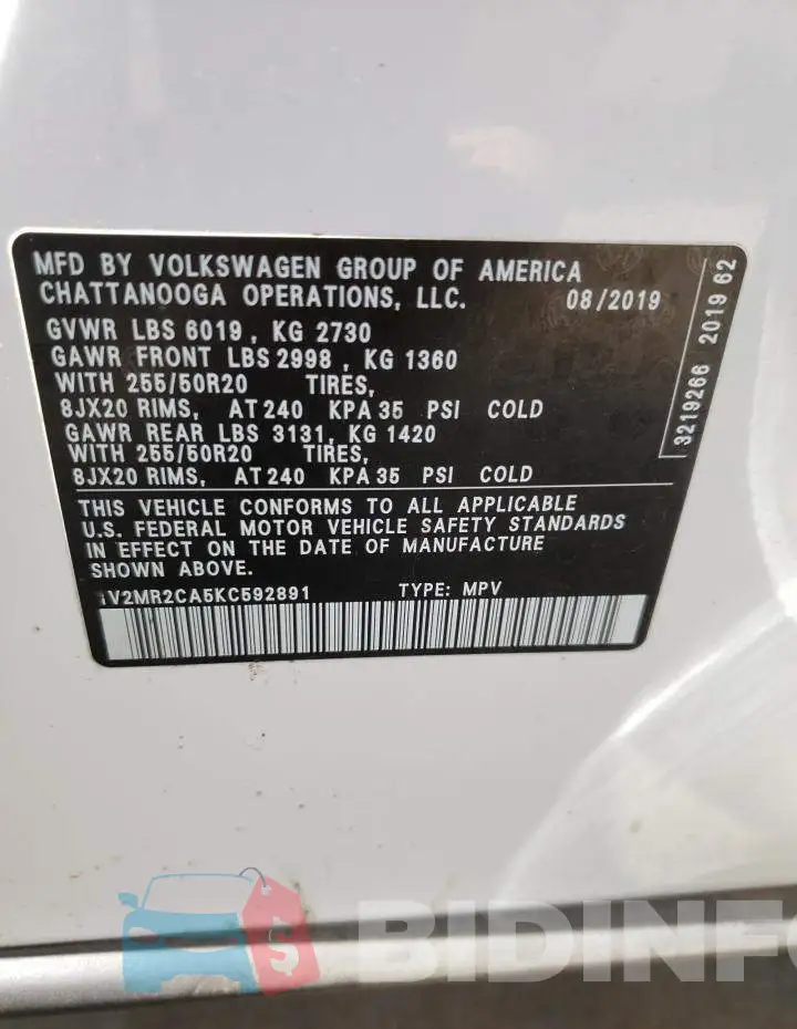 1V2MR2CA5KC592891 Photo# 10