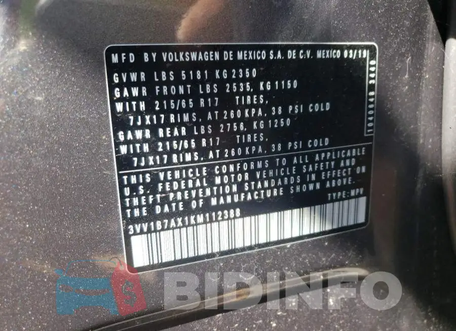 3VV1B7AX1KM112388 Photo# 10