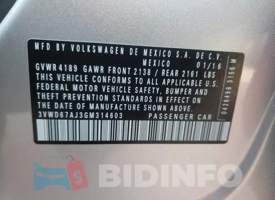3VWD67AJ3GM314603 Photo# 10
