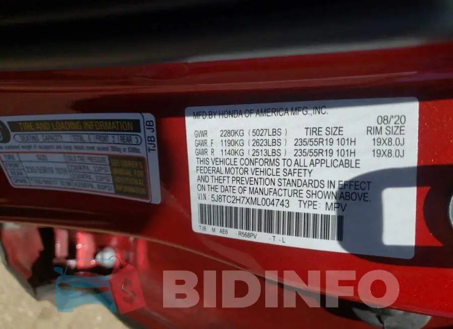5J8TC2H7XML004743 Photo# 10