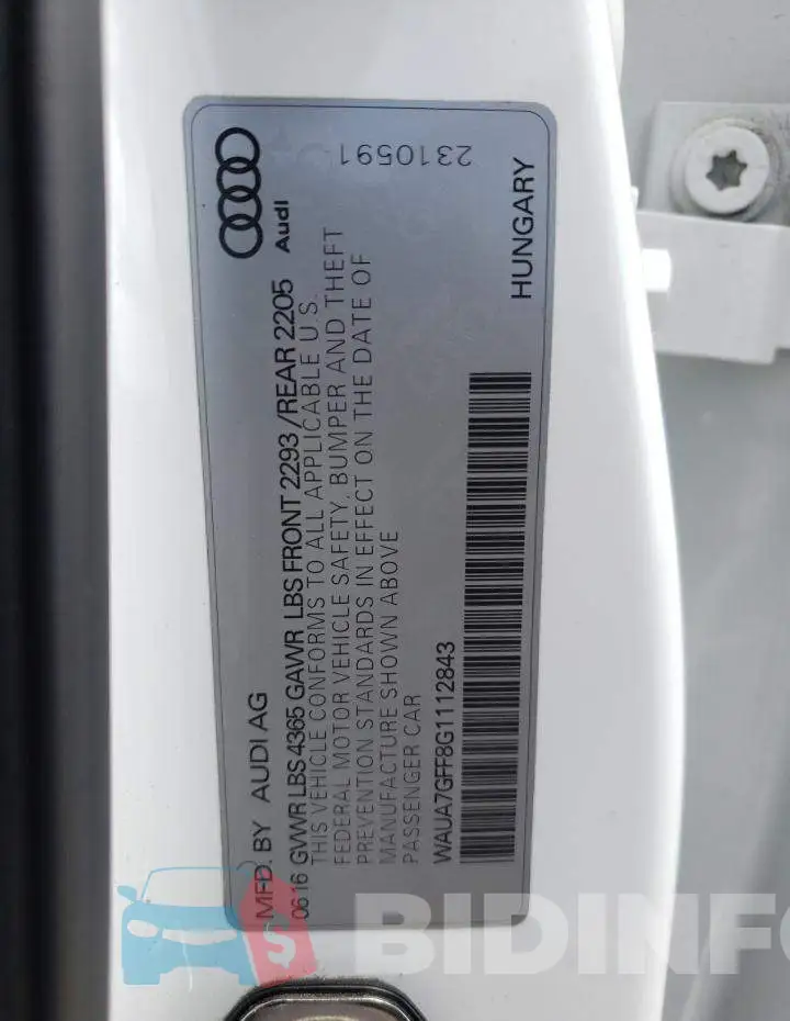 WAUA7GFF8G1112843 Photo# 10
