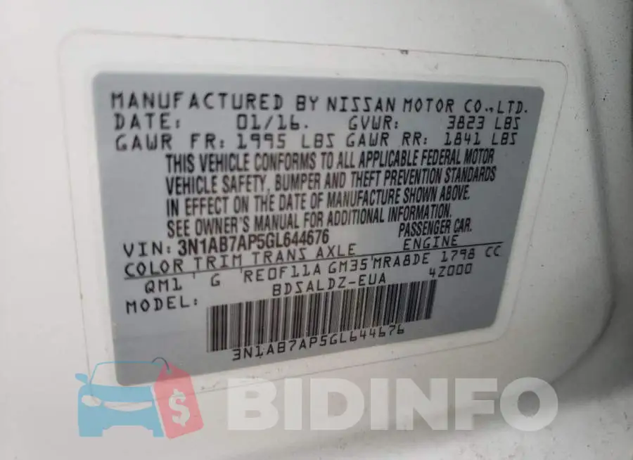3N1AB7AP5GL644676 Photo# 10