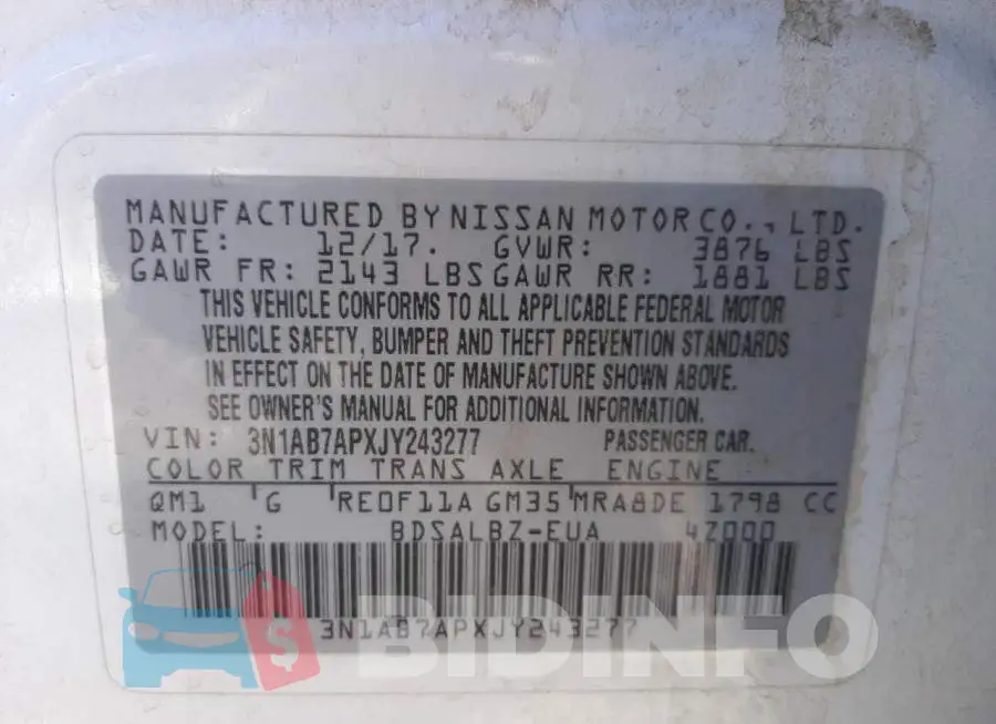 3N1AB7APXJY243277 Photo# 10