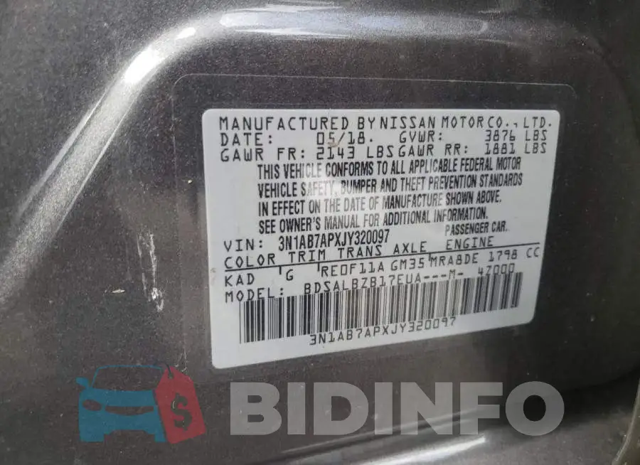 3N1AB7APXJY320097 Photo# 10