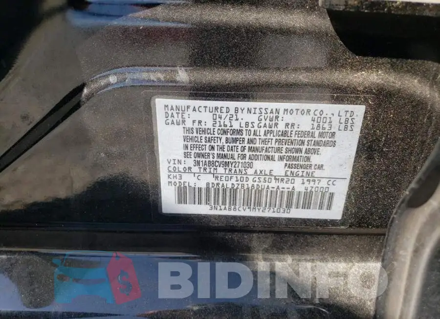 3N1AB8CV9MY271030 Photo# 10