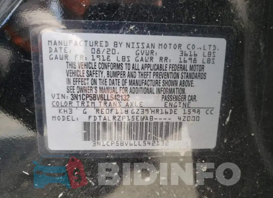 3N1CP5BV6LL542132 Photo# 10