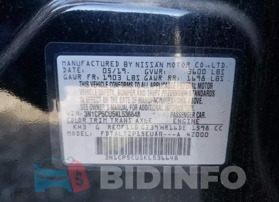 3N1CP5CU5KL536648 Photo# 10