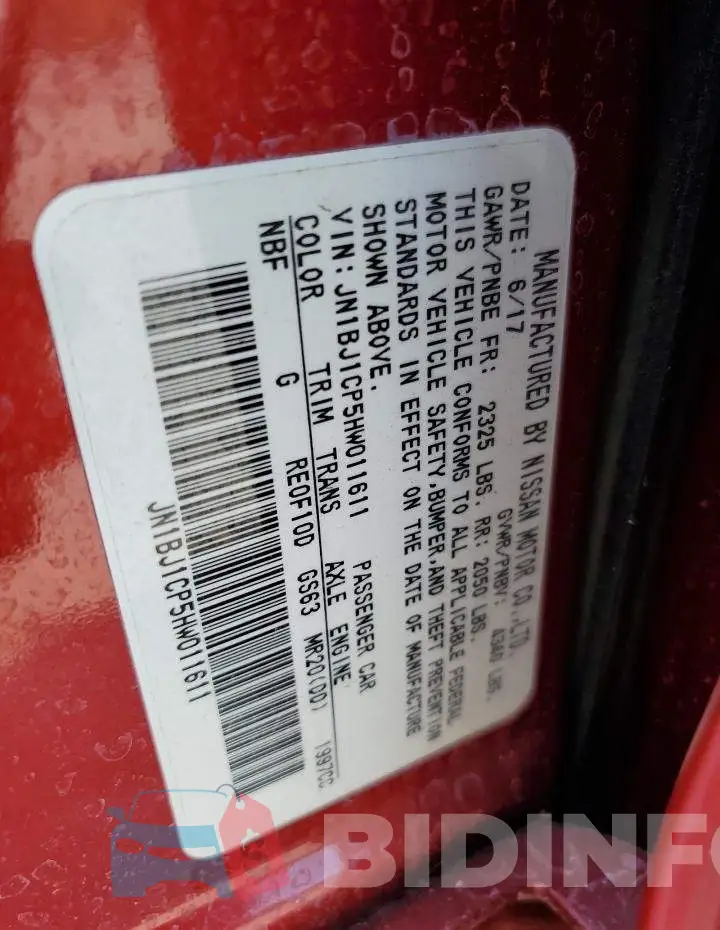 JN1BJ1CP5HW011611 Photo# 10