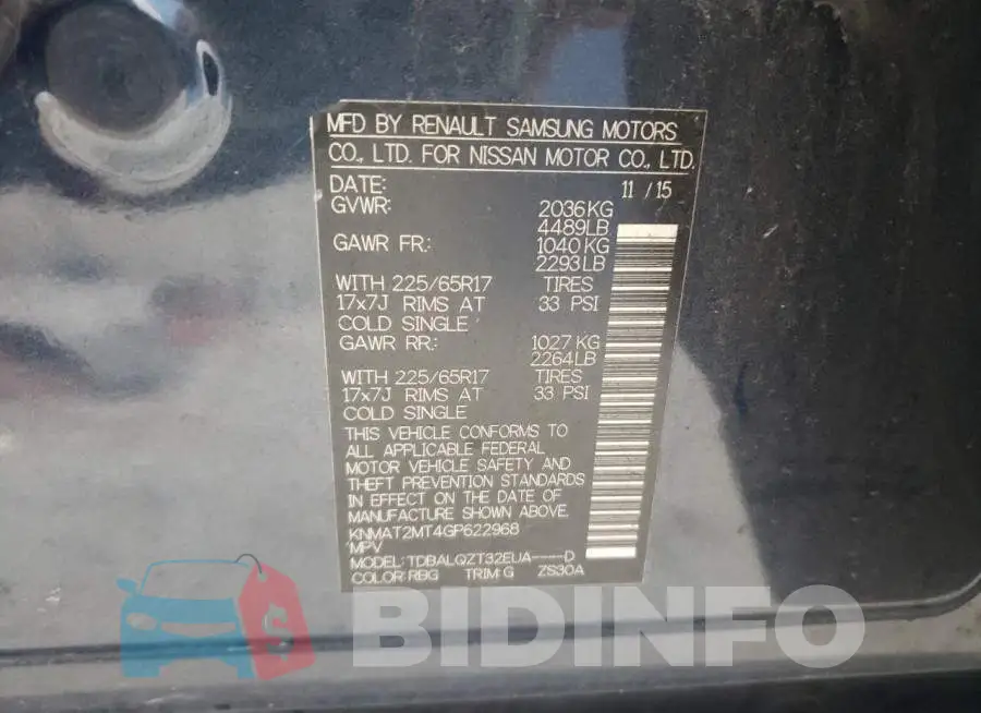 KNMAT2MT4GP622968 Photo# 10