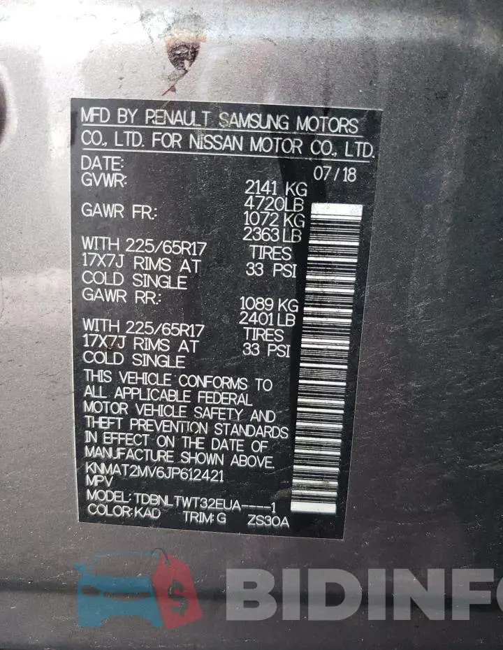 KNMAT2MV6JP612421 Photo# 10
