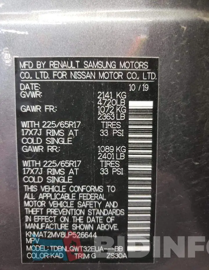 KNMAT2MV8LP526644 Photo# 10