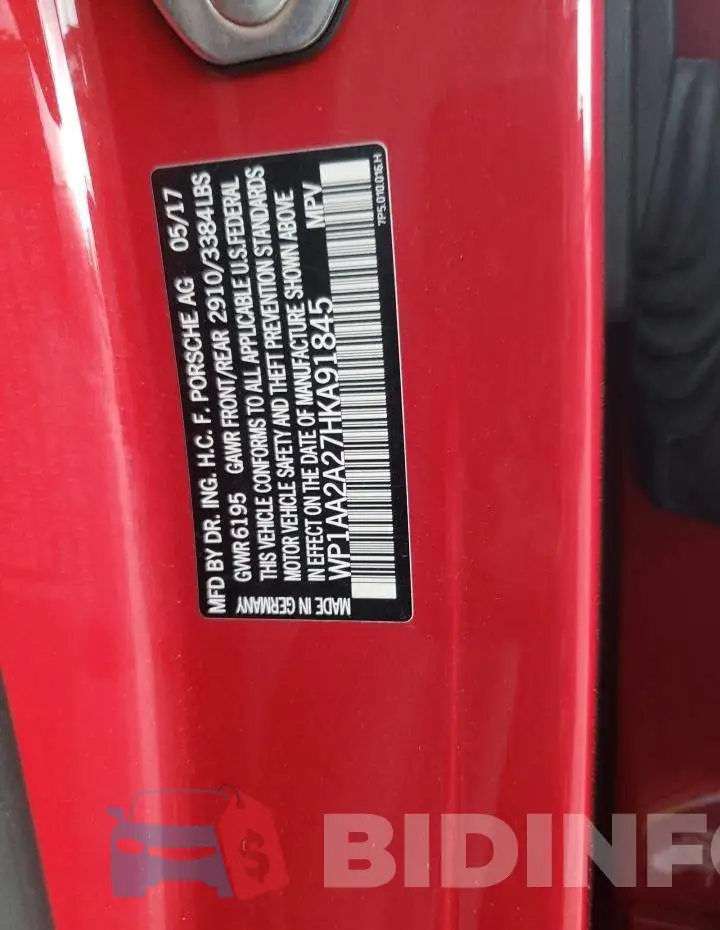 WP1AA2A27HKA91845 Photo# 10
