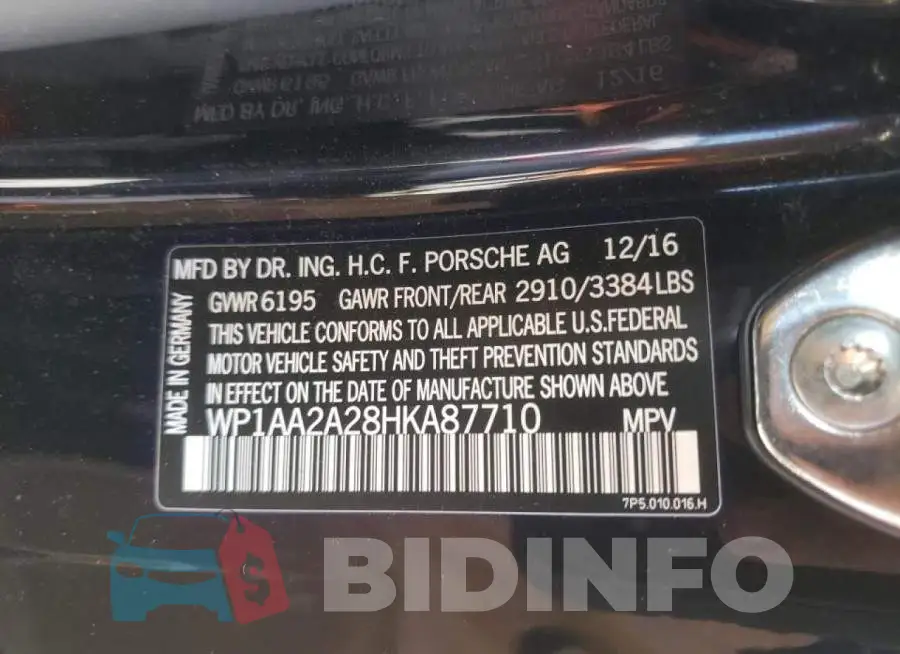 WP1AA2A28HKA87710 Photo# 10