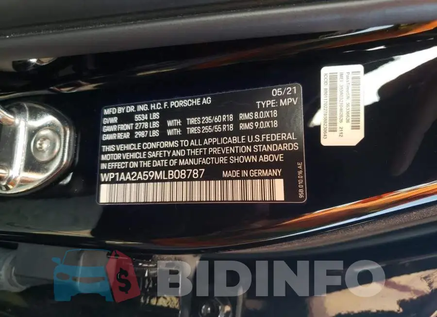 WP1AA2A59MLB08787 Photo# 10