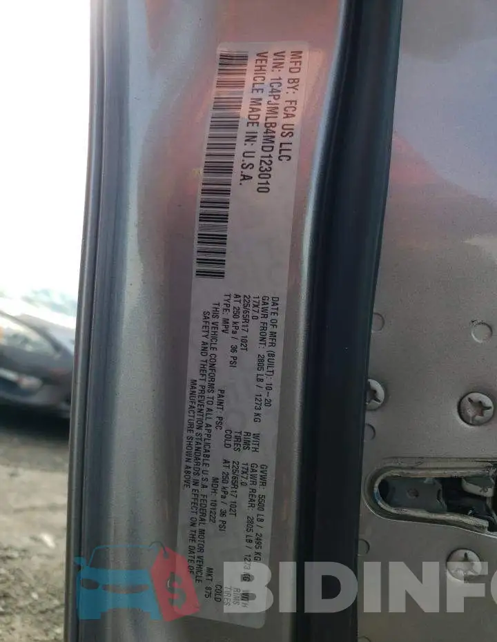 1C4PJMLB4MD123010 Photo# 10