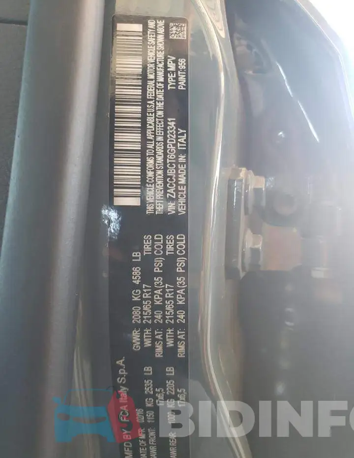 ZACCJBCT6GPD23341 Photo# 10
