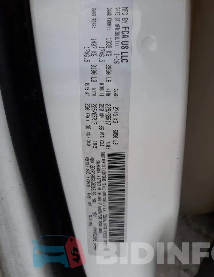 2C4RDGBG6GR316193 Photo# 10