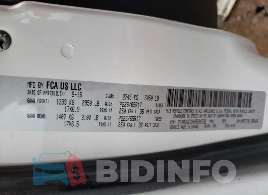 2C4RDGEGXHR596732 Photo# 10