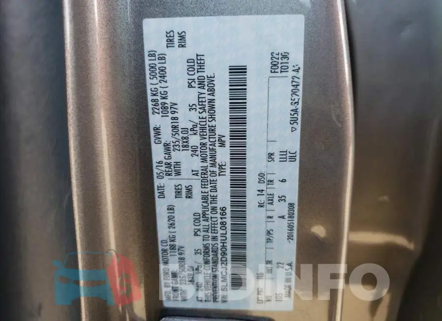 5LMCJ2D90HUL08166 Photo# 10
