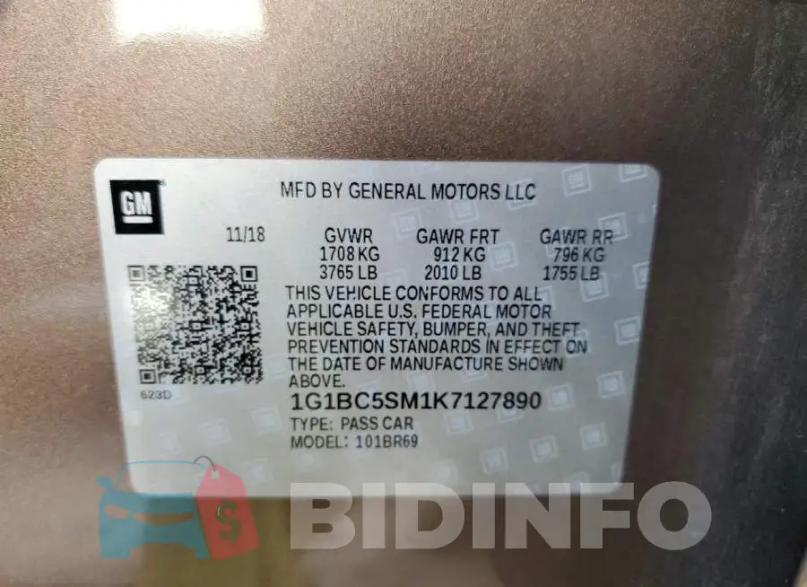 1G1BC5SM1K7127890 Photo# 10