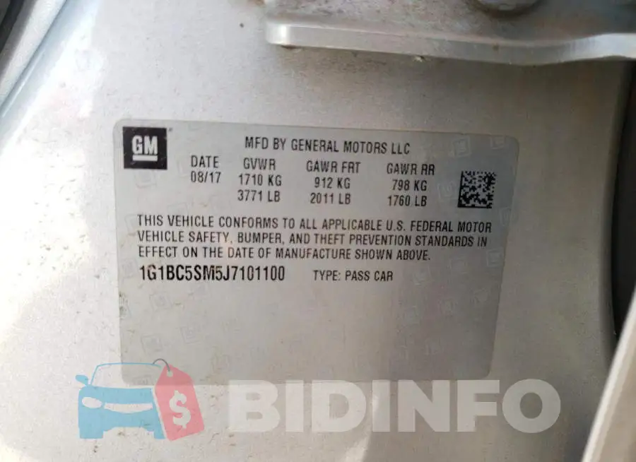 1G1BC5SM5J7101100 Photo# 10