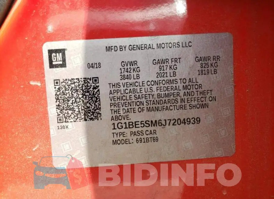 1G1BE5SM6J7204939 Photo# 10