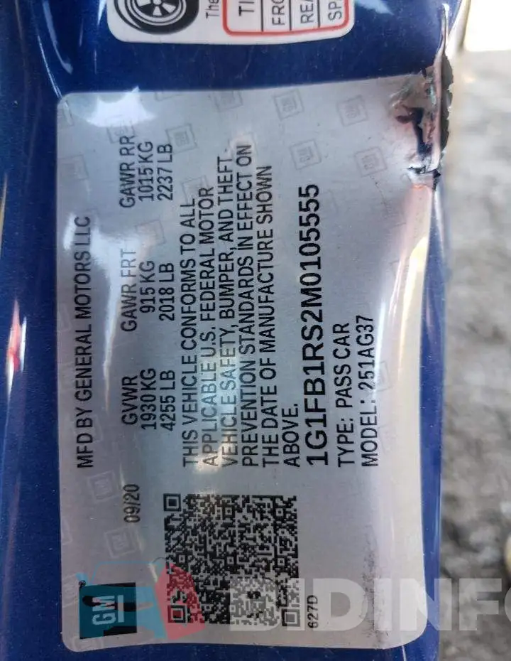 1G1FB1RS2M0105555 Photo# 10