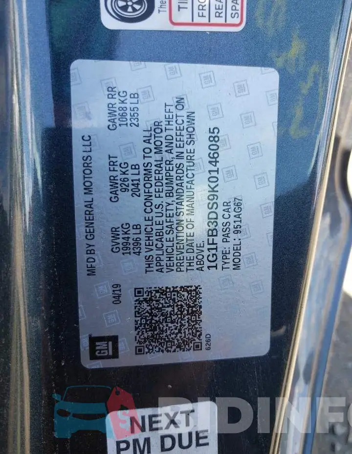 1G1FB3DS9K0146085 Photo# 10