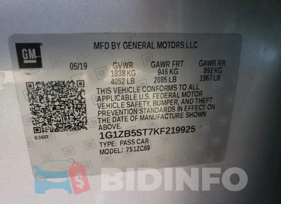 1G1ZB5ST7KF219925 Photo# 10