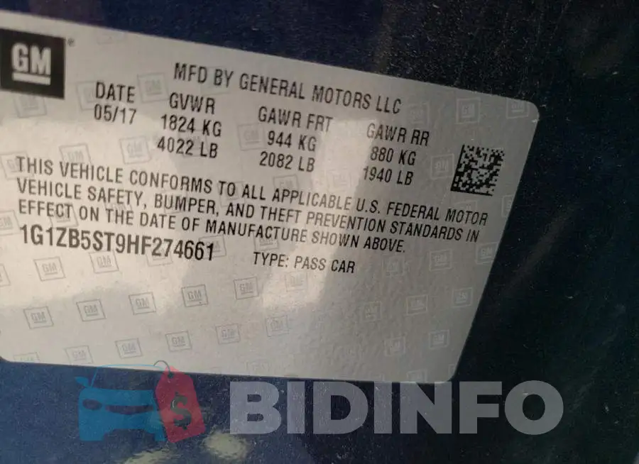 1G1ZB5ST9HF274661 Photo# 10