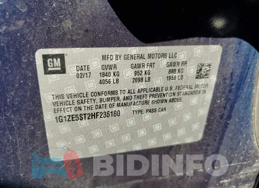1G1ZE5ST2HF236180 Photo# 10