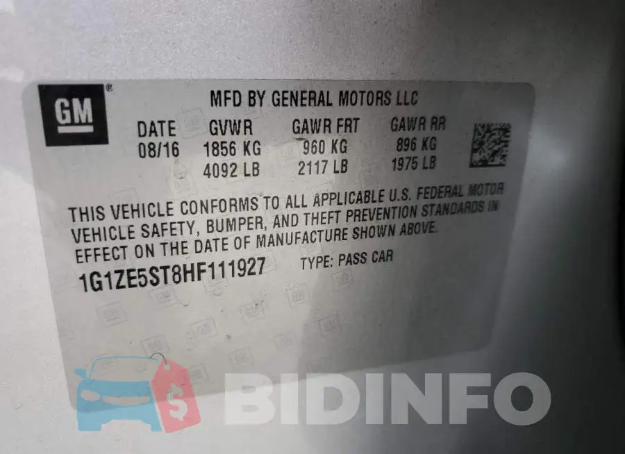 1G1ZE5ST8HF111927 Photo# 10