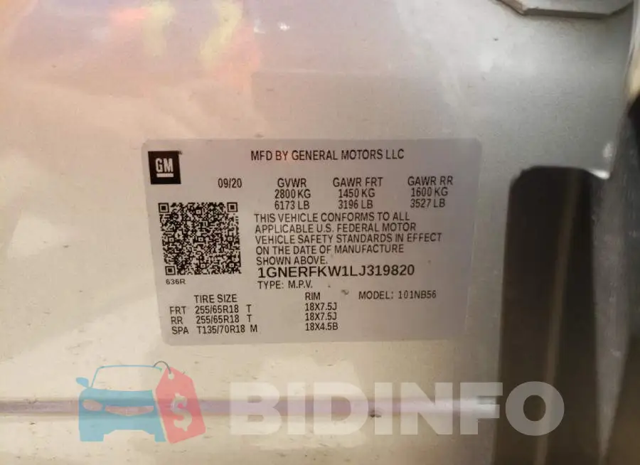 1GNERFKW1LJ319820 Photo# 10