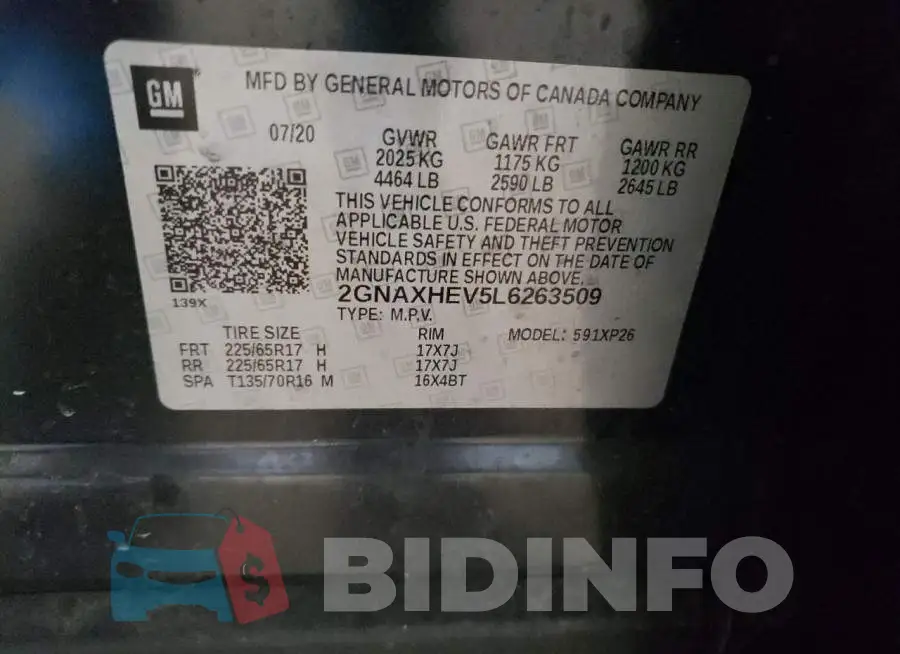 2GNAXHEV5L6263509 Photo# 10