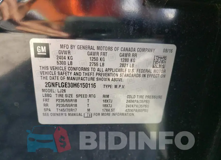 2GNFLGE30H6150116 Photo# 10