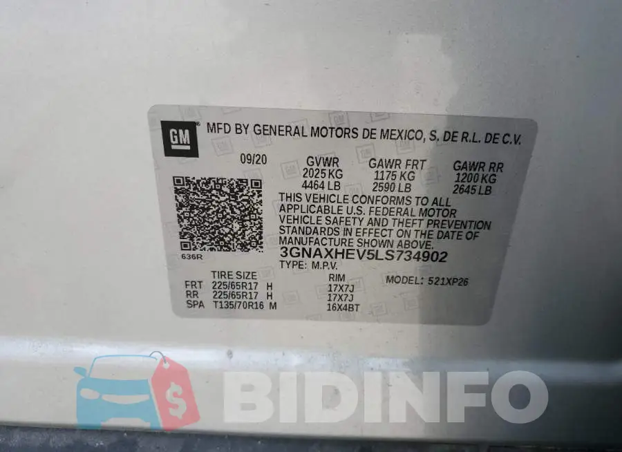 3GNAXHEV5LS734902 Photo# 10