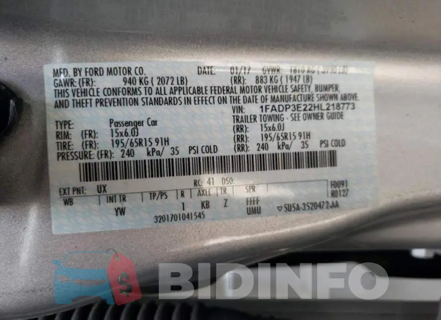1FADP3E22HL218773 Photo# 10