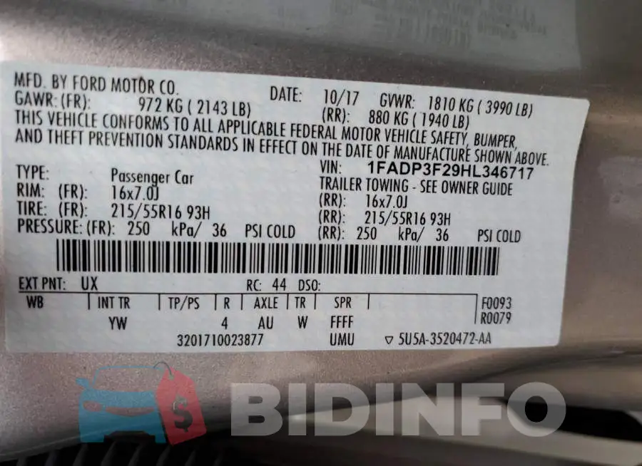 1FADP3F29HL346717 Photo# 10