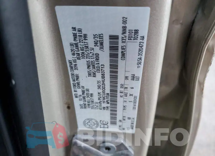 1FMCU0GD3HUB83713 Photo# 10