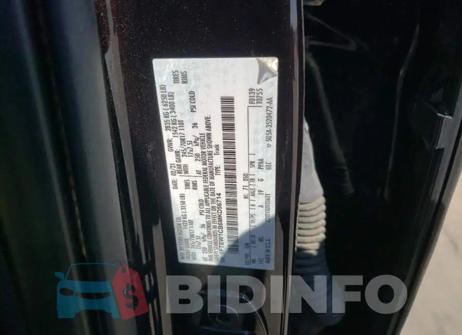 1FTEW1CB6MKD56714 Photo# 10