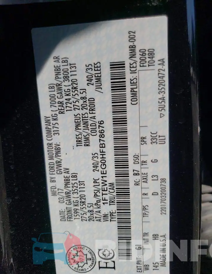 1FTEW1EG0HFB78676 Photo# 10