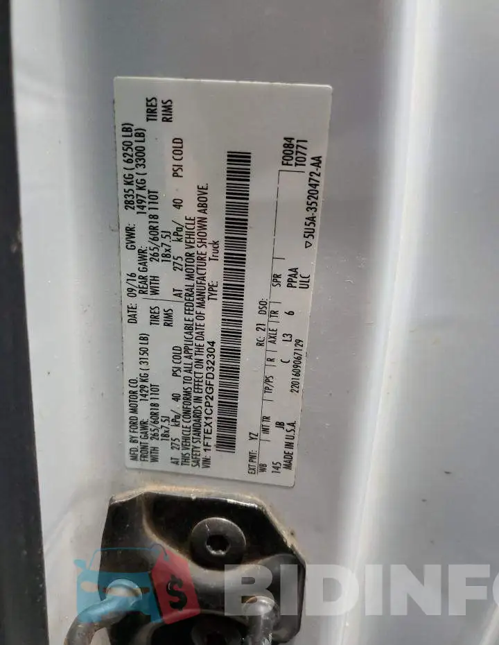 1FTEX1CP2GFD32304 Photo# 10