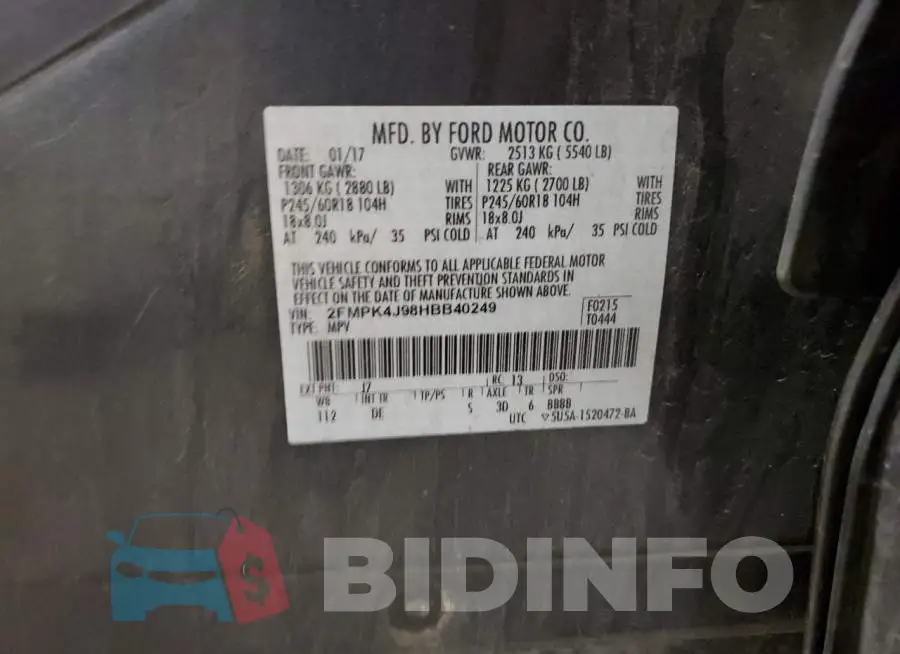 2FMPK4J98HBB40249 Photo# 10