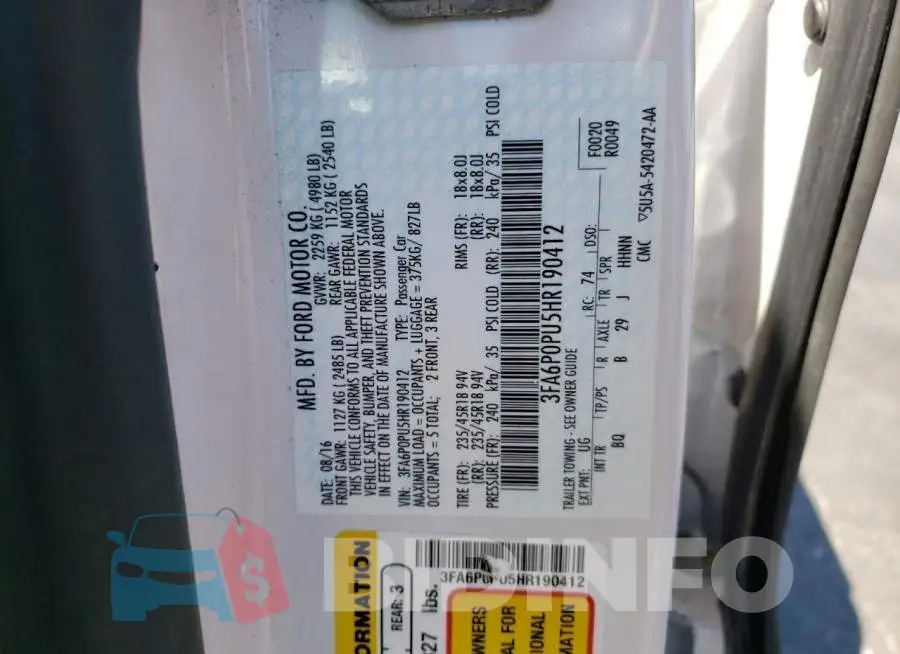 3FA6P0PU5HR190412 Photo# 10